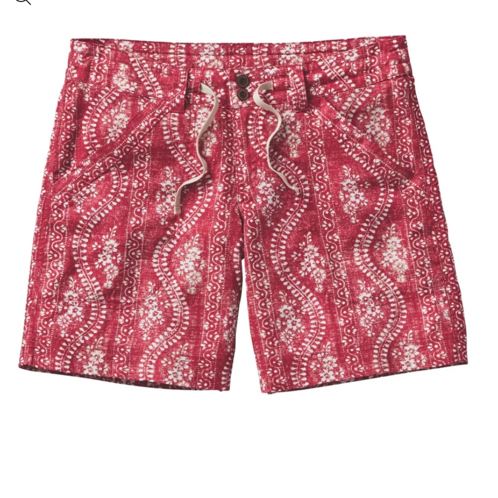 Patagonia Island Hemp Shorts, Size 4 Folk Road: Classic Red